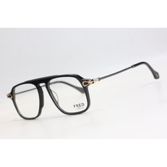 FRED - 0709 - Black - Gold - Acetate - Metal - Square - Premium Optics - Eyewear