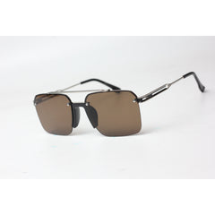 Balmain - 1302 - Tea Brown - Silver - Light Weight - Metal - Square - Sunglasses - Eyewear