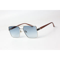Maybach - 5660 - Silver - Blue Gradient - Brown Wooden Texture - Metal - Square - Sunglasses - Eyewear