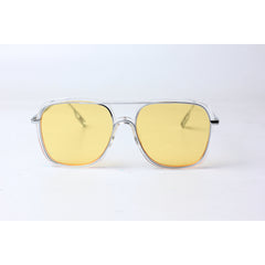 Dior - 650 - Oversize - Yellow - Transparent - Silver - Metal - Round - Square - Night Vision - Sunglasses - Eyewear