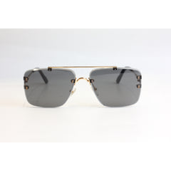 Cartier - CT0268/S - Black - Golden - Rimless -  Rectangle - Premium Sunglasses - Eyewear