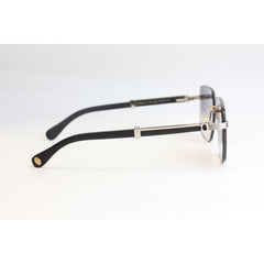 Cartier  - CT0365S - Wooden Black - Silver - Rimless -  Rectangle - Premium Sunglasses - Eyewear