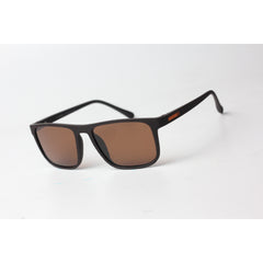 OGA - 465 - Matt Brown - Orange - Polarized - Light Weight - Curved - Acetate - Rectangle - Sunglasses - Eyewear