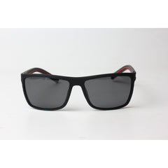 OGA - 467 - Matt Black - Red - Polarized - Light Weight - Curved - Acetate - Rectangle - Sunglasses - Eyewear