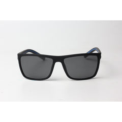 OGA - 467 - Matt Black - Blue - Polarized - Light Weight - Curved - Acetate - Rectangle - Sunglasses - Eyewear
