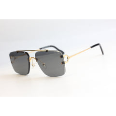 Cartier - CT0268/S - Black - Golden - Rimless -  Rectangle - Premium Sunglasses - Eyewear