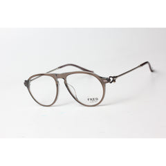 FRED - 0701 - Transparent Brown - Silver - Acetate - Metal - Round - Premium Optics - Eyewear