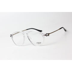FRED - 0701 - Transparent White - Golden - Acetate - Metal - Round - Premium Optics - Eyewear