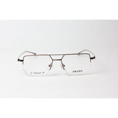 Prada - 0708 - Brown - Metal - Half Rim - Hexagonal Square - Premium Optics - Eyewear