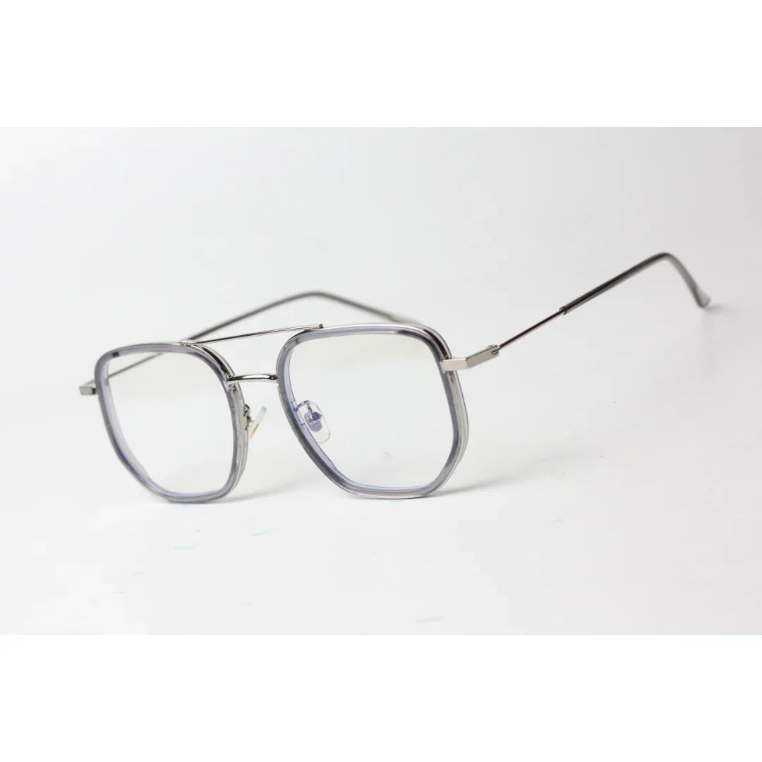 Iron Man 2.0 - 9010 - Dior - Transparent - Grey - Silver - Metal - Flight - Blue Cut - Square - Eyewear