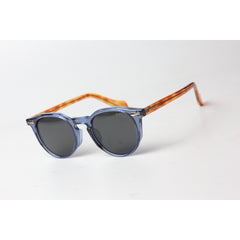 Moscot - MILTZEN - Crystal Blue- Black - Polarized - Acetate - Round - Premium Sunglasses - Eyewear