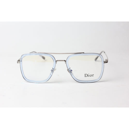 Iron Man - 9000 - Dior - Transparent - Blue - Silver - Metal - Acetate - Flight - Blue Cut - Square - Eyewear