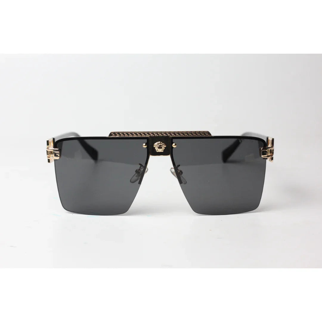 Versace -  523 - Golden - Black - Bold - Metal - Vintage - Square - Sunglasses - Eyewear