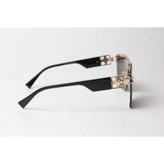Versace -  523 - Golden - Black - Bold - Metal - Vintage - Square - Sunglasses - Eyewear