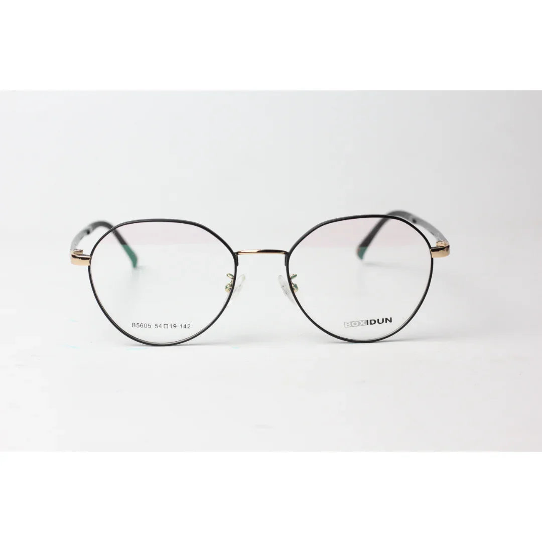 Boxidun - 1515 - Metal - Black - Golden - Round - Optics - Eyewear