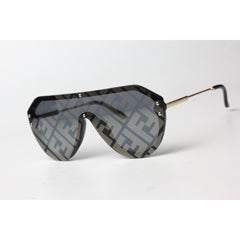 Fendi - Printed - Black - Gradient - Metal - Acetate - Rectangle - Round - Sunglasses - Eyewear