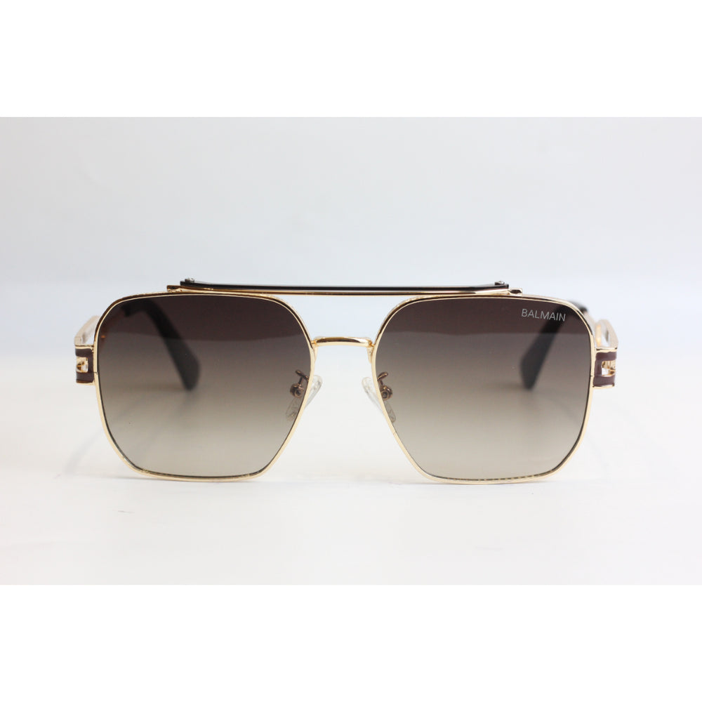 Balmain - B258 - Golden - Brown Gradient - Metal - Square - Sunglasses - Eyewear