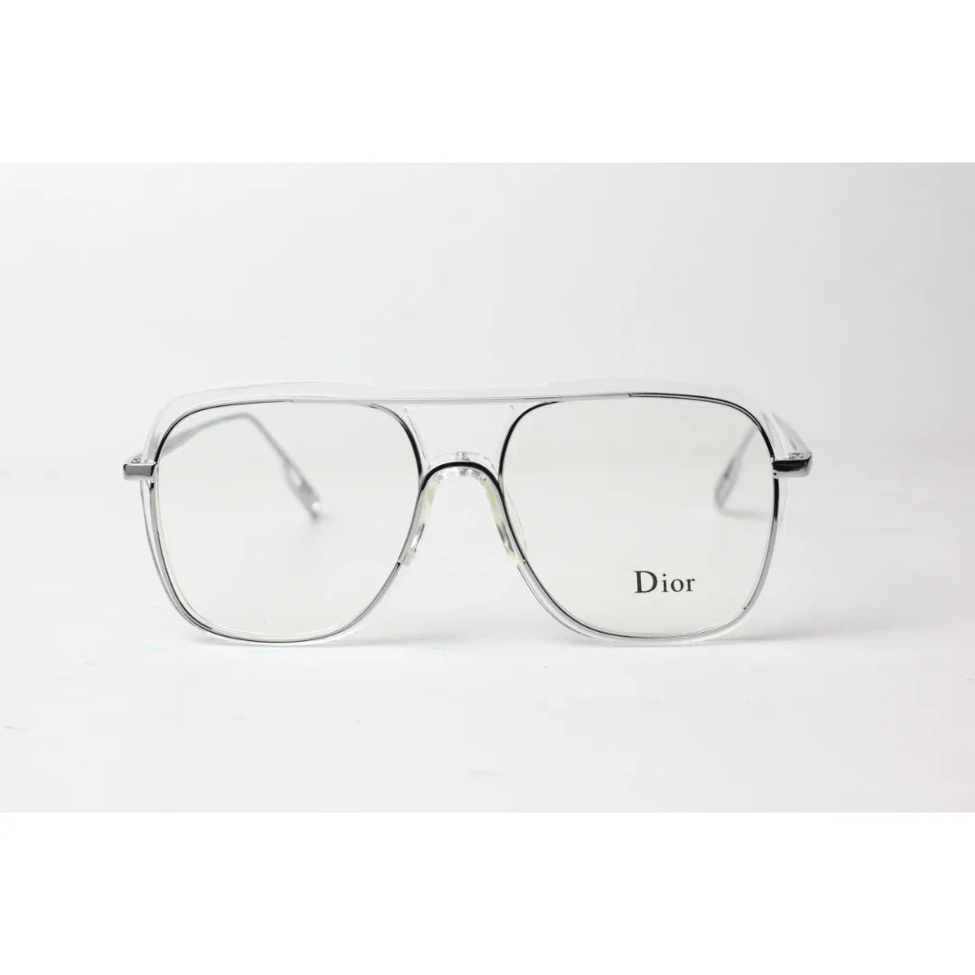 Dior - 650 - Oversize - Transparent - Silver - Metal - Round - Square - Optics - Eyewear