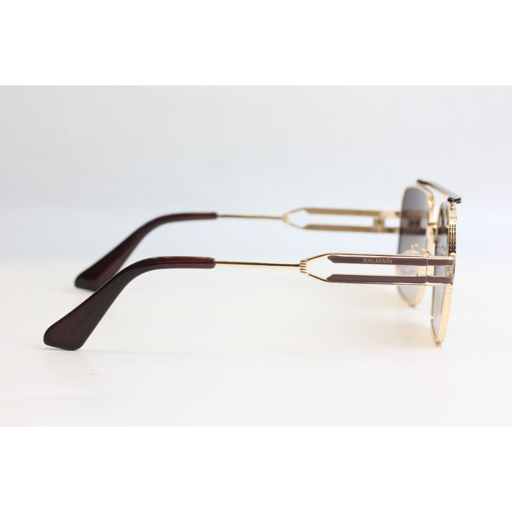 Balmain - B258 - Golden - Brown Gradient - Metal - Square - Sunglasses - Eyewear