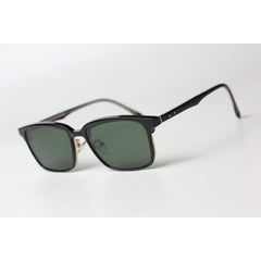 Ray Ban - 1200 - Clubmaster - Black - Golden - Attachment - Polarized - Acetate - Metal - Rectangle - Sunglasses - Eyewear