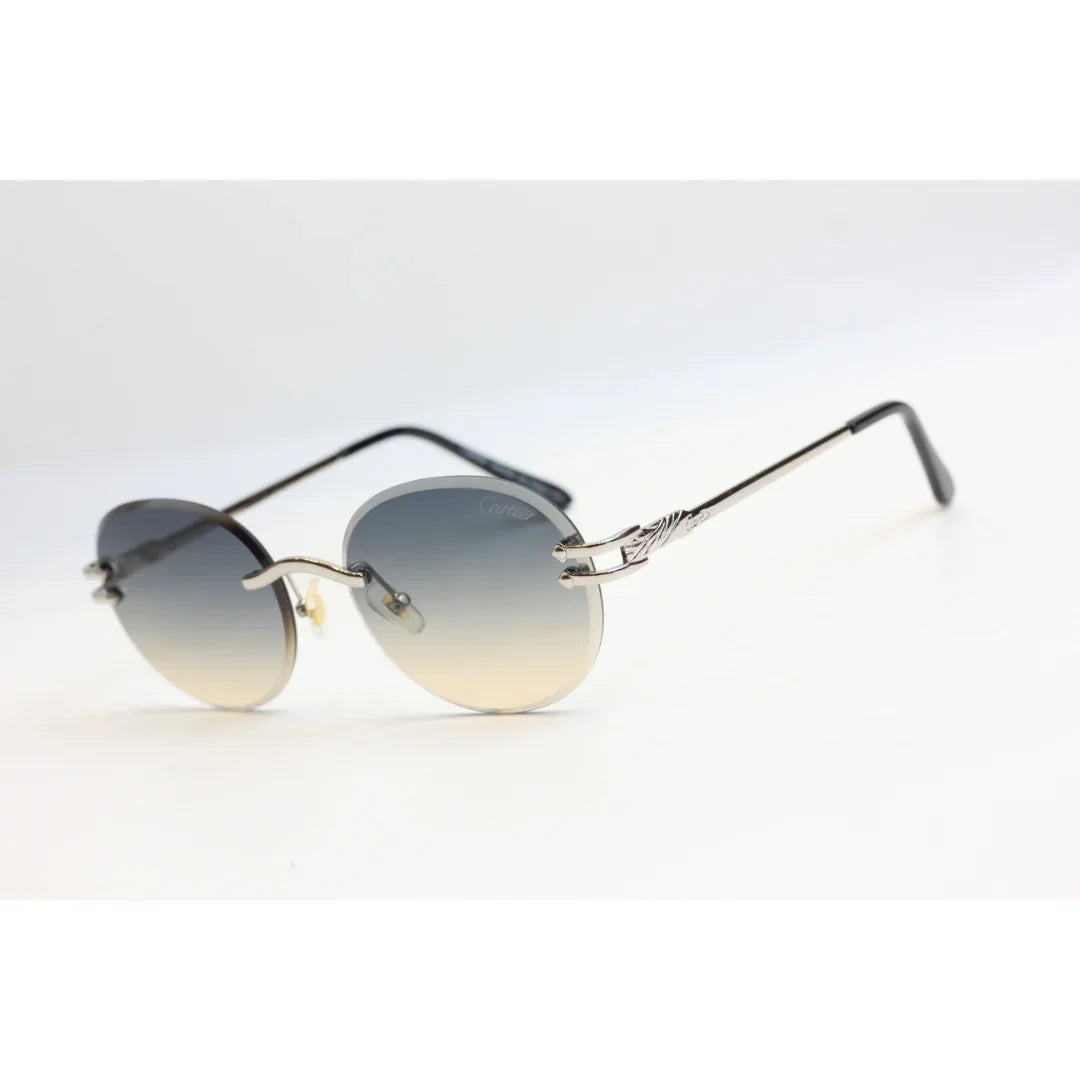 Cartier Rimless Latto Rapper Cartier - R99 - Rimless - Metal - Round - Sunglasses - Eyewear – Xshades