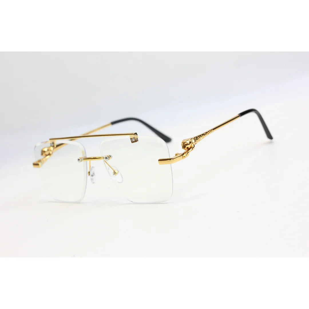 Cartier - RR69 - Transparent - Golden - Rimless - Metal - Double Bridge - Square - Optics - Eyewear
