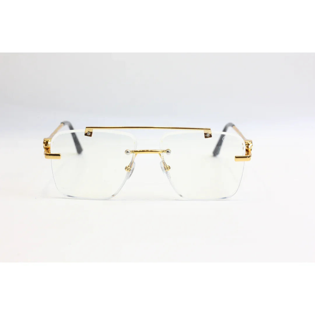Cartier - RR69 - Transparent - Golden - Rimless - Metal - Double Bridge - Square - Optics - Eyewear