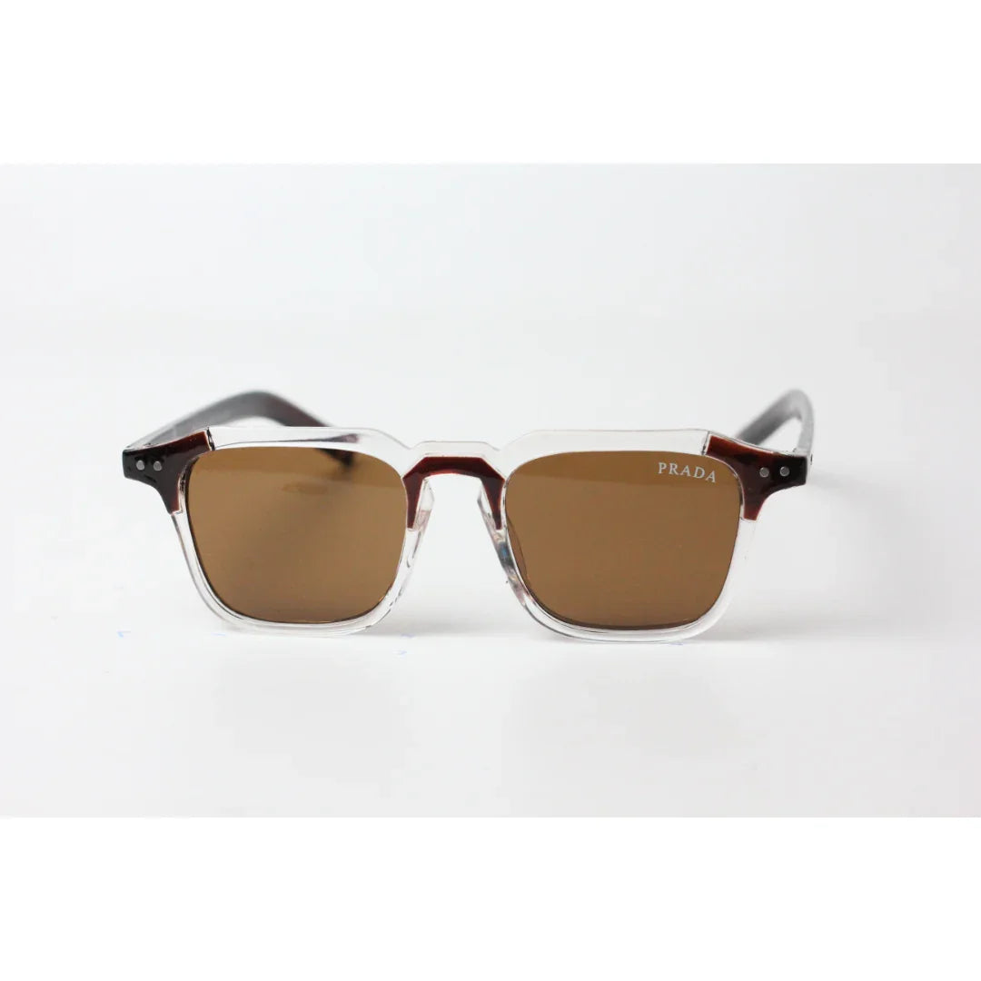 Prada - Jarvis - 8585 - Brown - Transparent - Acetate - Hexagon - Square - Sunglasses - Eyewear