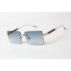 Cartier - R11 - Blue Gradient - Golden - Rimless - Metal - Rectangle - Sunglasses - Eyewear
