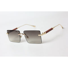 Cartier - R11 - Dark Brown Gradient - Golden - Rimless - Metal - Rectangle - Sunglasses - Eyewear