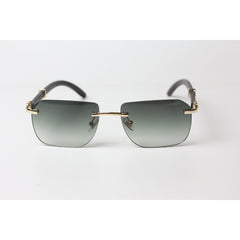 Cartier - R10 - Green Gradient - Wooden - Golden - Rimless - Metal - Rectangle - Sunglasses - Eyewear