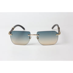 Cartier - R10 - Tropical Gradient - Wooden - Golden - Rimless - Metal - Rectangle - Sunglasses - Eyewear