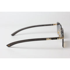 Cartier - R12 - Tropical Gradient - Wooden - Golden - Rimless - Metal - Rectangle - Sunglasses - Eyewear