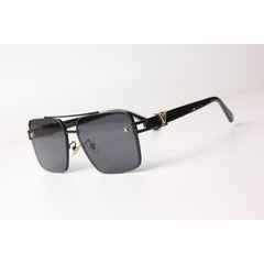 Louis Vuitton  – 5550 – Black - Metal - Acetate  - Square - Sunglasses - Eyewear