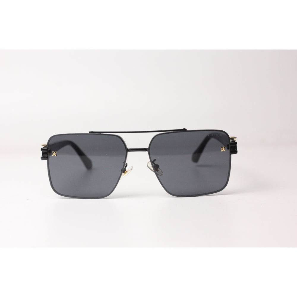 Louis Vuitton  – 5550 – Black - Metal - Acetate  - Square - Sunglasses - Eyewear
