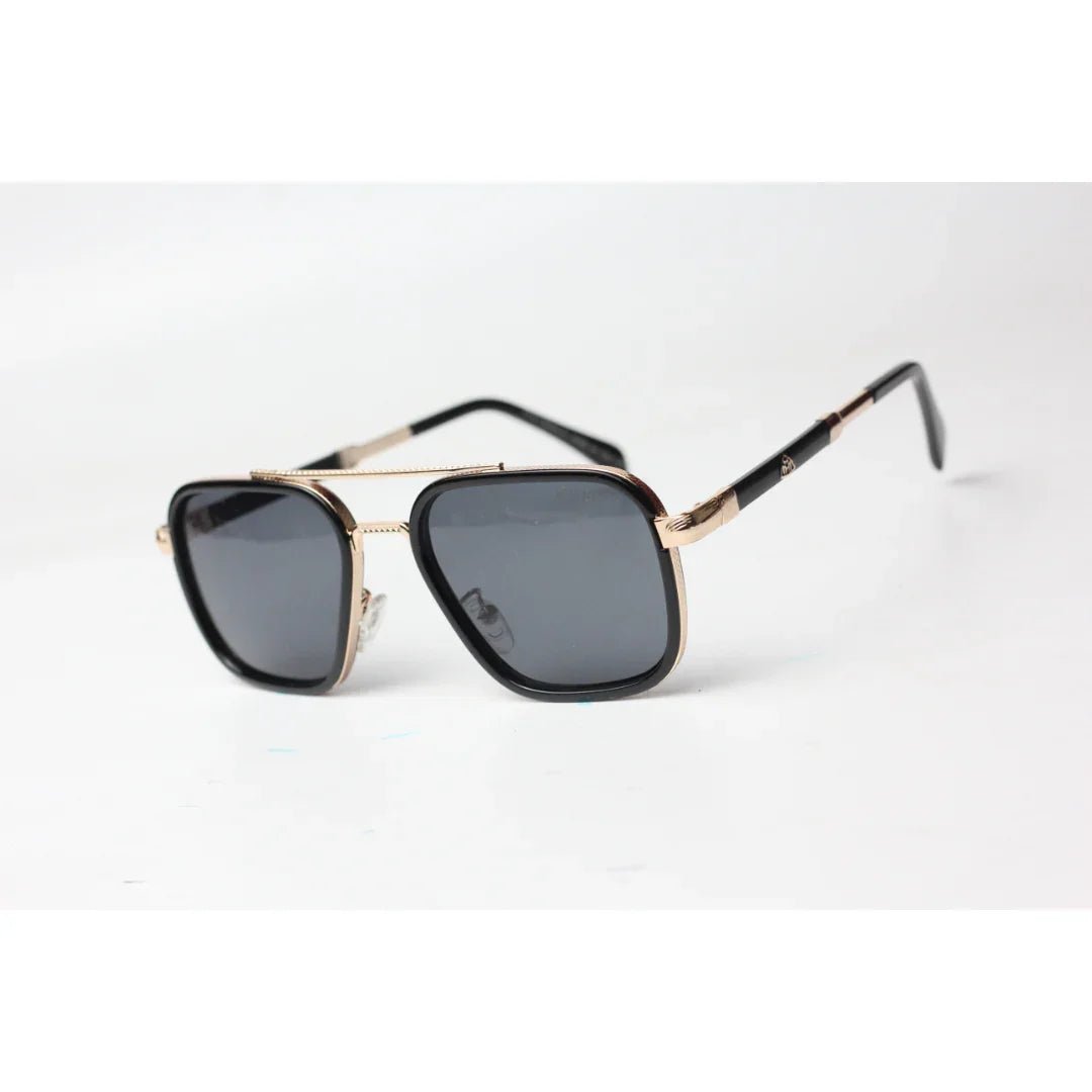 Maybach - 9050 - Golden - Black - Metal - Acetate - Square - Sunglasses - Eyewear