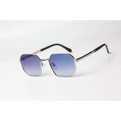 Maybach  - Silver - Blue Gradient - Metal -  Hexagonal Round - Sunglasses - Eyewear
