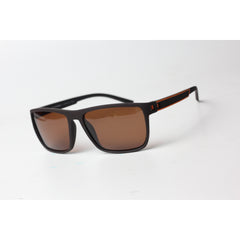 OGA - 468 - Matt Brown - Orange - Polarized - Light Weight - Curved - Acetate - Rectangle - Sunglasses - Eyewear
