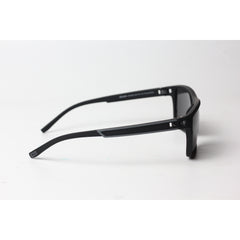OGA - 468 - Matt Black - Gray - Polarized - Light Weight - Curved - Acetate - Rectangle - Sunglasses - Eyewear