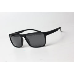 OGA - 468 - Matt Black - Gray - Polarized - Light Weight - Curved - Acetate - Rectangle - Sunglasses - Eyewear