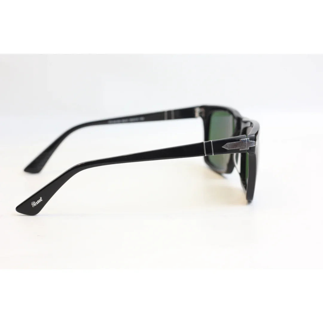Persol - PO 3048S - Black - Silver - Acetate - Rectangle - Premium Sunglasses - Eyewear