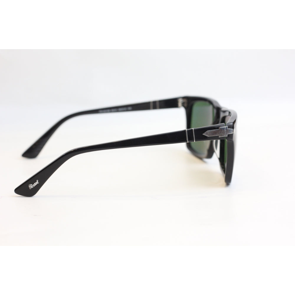 Persol - PO 3048S - Black - Silver - Acetate - Rectangle - Premium Sunglasses - Eyewear