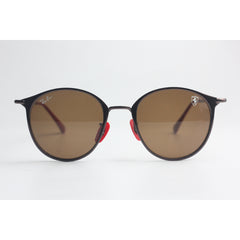 راي بان - فيراري - RB 3602-M - بني - إصدار محدود - معدني - دائري - نظارات شمسية فاخرة - نظارات طبية 